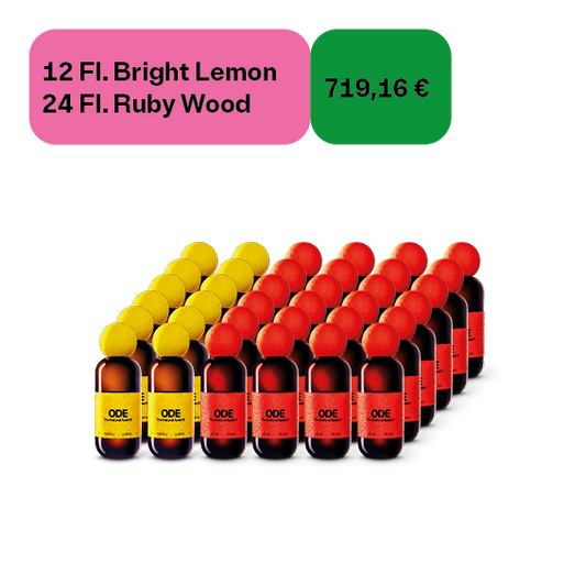 12 × Bright Lemon | 18,5 % Vol. | 0,5 L  + 24 × Ruby Wood | 18,5 % Vol. | 0,5 L