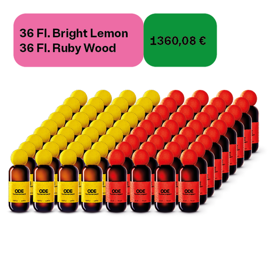 36 × Bright Lemon | 18,5 % Vol. | 0,5 L  + 36 × Ruby Wood | 18,5 % Vol. | 0,5 L