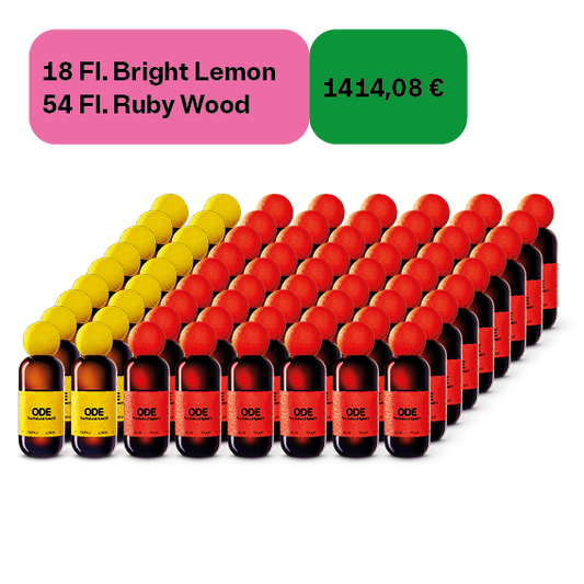 18 × Bright Lemon | 18,5 % Vol. | 0,5 L  + 54 × Ruby Wood | 18,5 % Vol. | 0,5 L